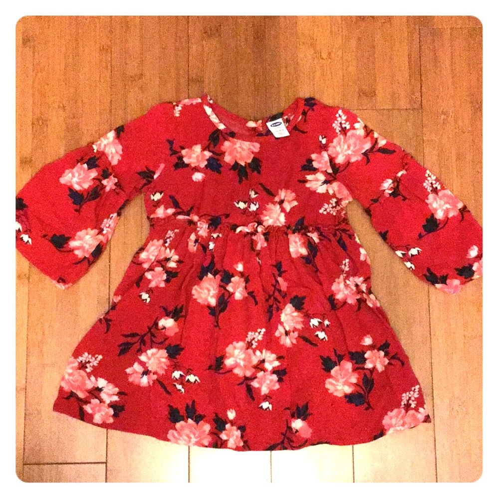 Red floral dress